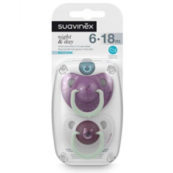 Chupete Silicona T Anatomica Suavinex Noche 6-18 M 2 U